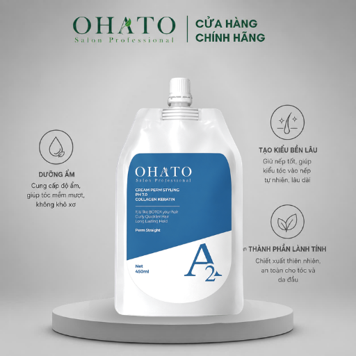 Kem Uốn Duỗi OHATO Cho Tóc Thường Hạn Chế Hư Tổn A2 pH 7.0 450ml