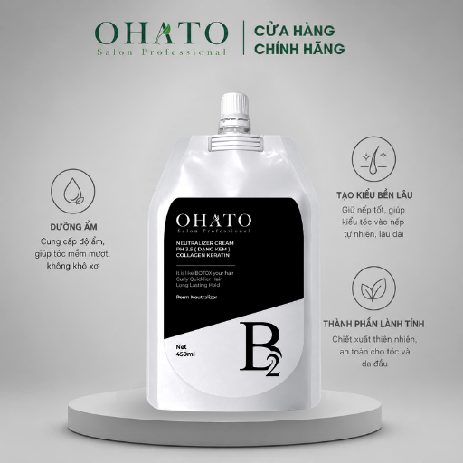 Kem Dập Duỗi OHATO Duỗi Thẳng Tự Nhiên Tóc Suôn Mượt Straight Cream 450ml