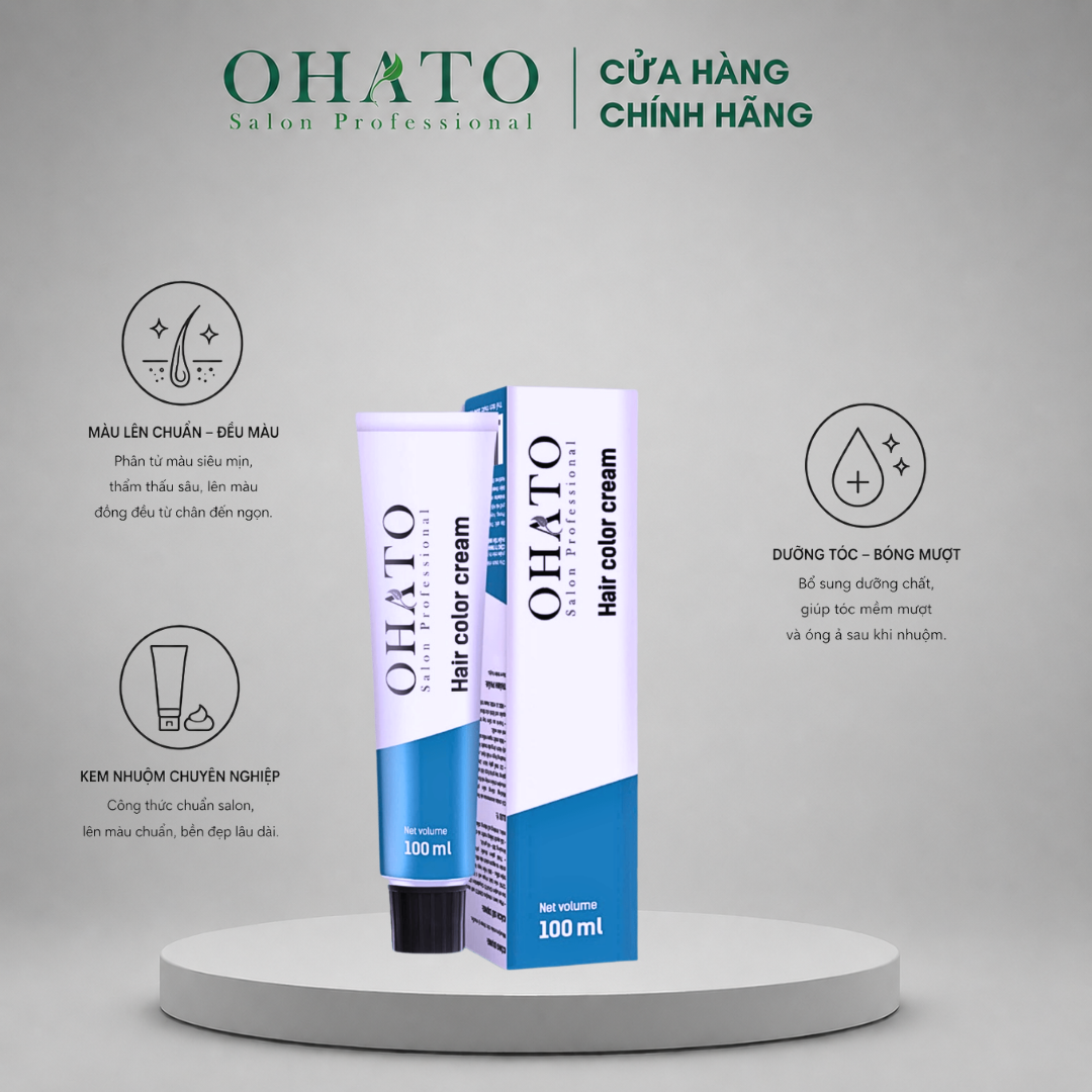 Kem Nhuộm Tóc OHATO Lên Màu Chuẩn Bền Màu Che Phủ Tóc Bạc Professional Color Cream 100ml
