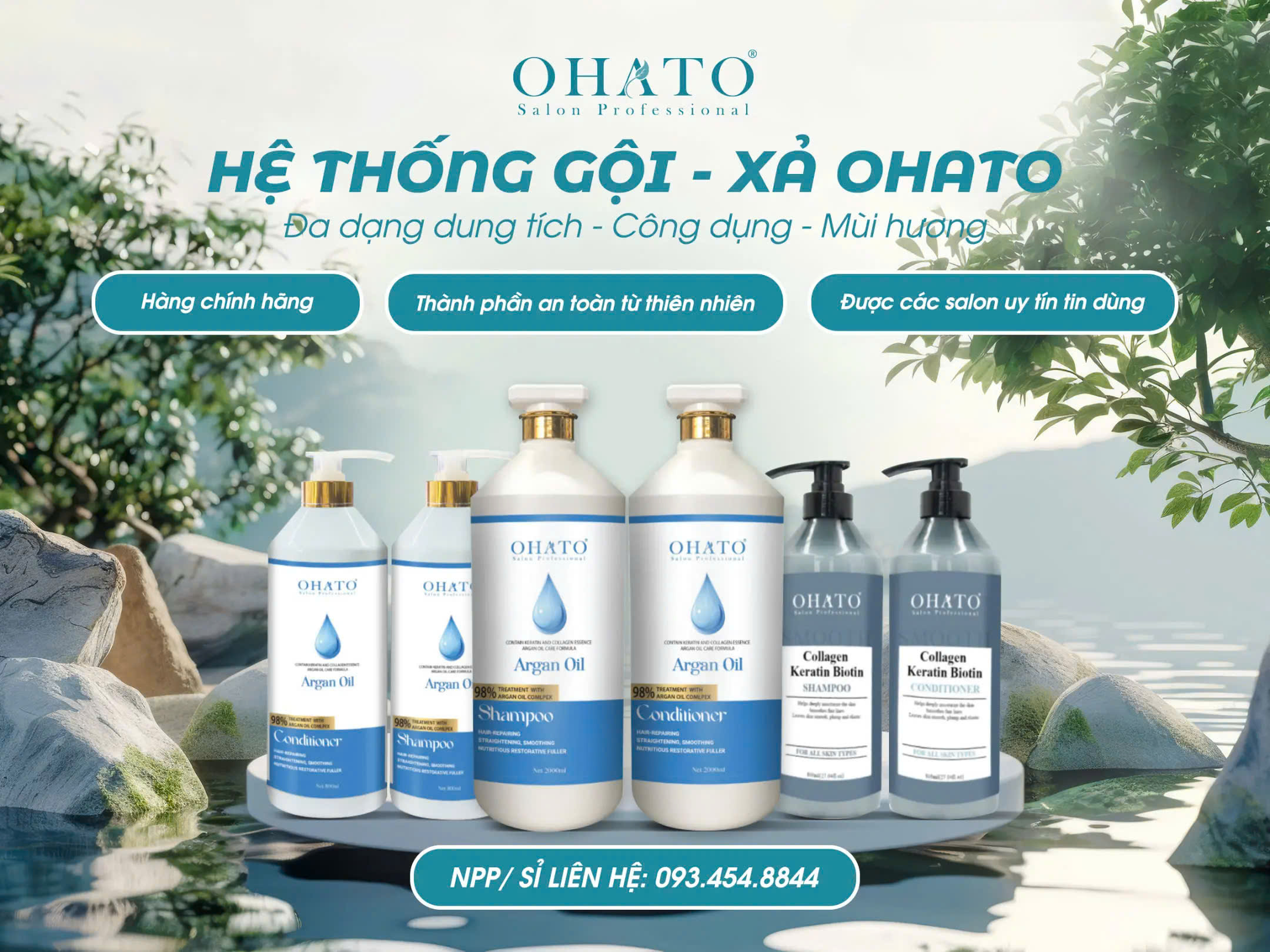 Cách làm tóc mượt với bộ đôi gội xả OHATO