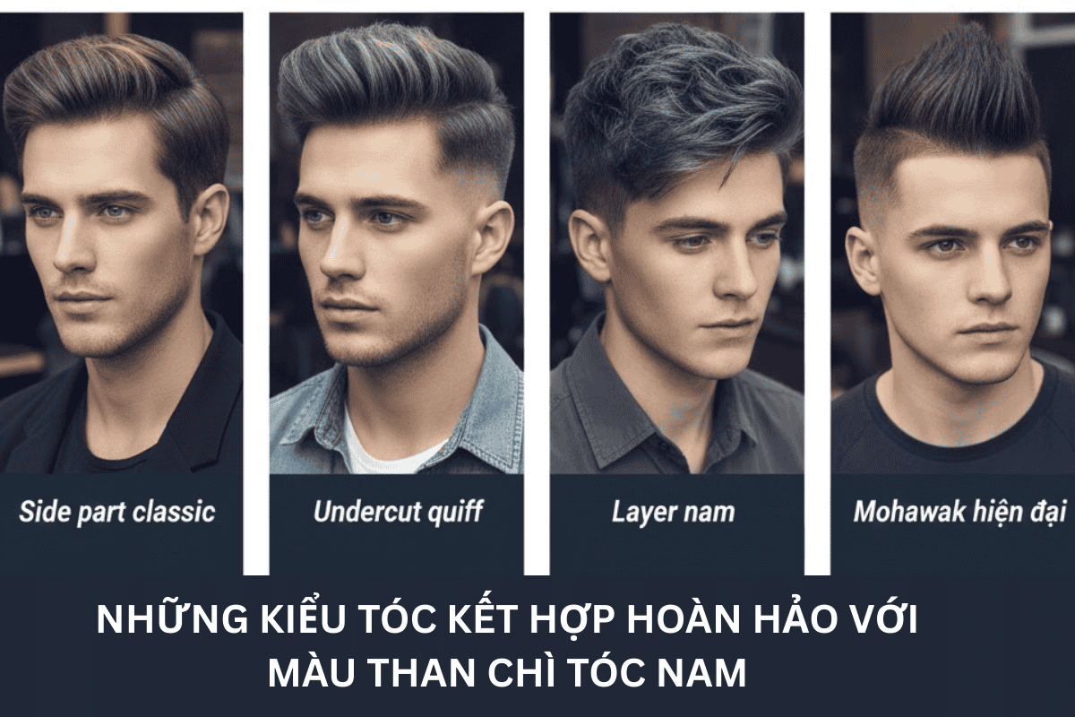 Những kiểu tóc kết hợp hoàn hảo với màu than chì tóc nam