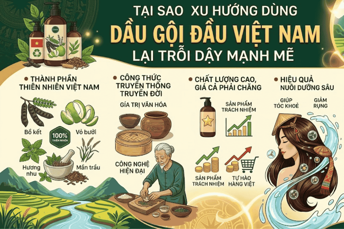 Tại sao xu hướng dùng dầu gội đầu Việt Nam lại trỗi dậy mạnh mẽ