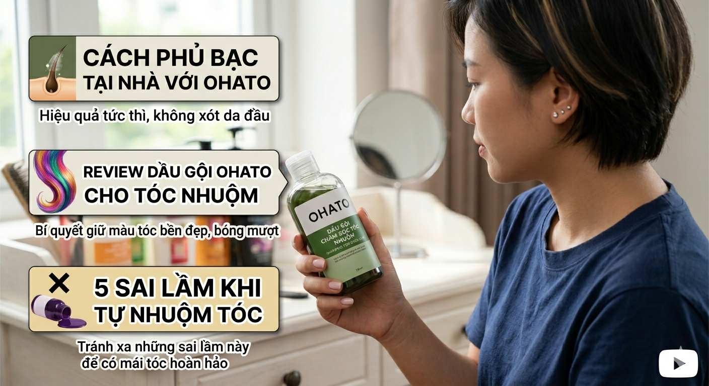 Cách phủ bạc tại nhà với OHATO, Review dầu gội OHATO cho tóc nhuộm, Sai lầm khi tự nhuộm tóc.